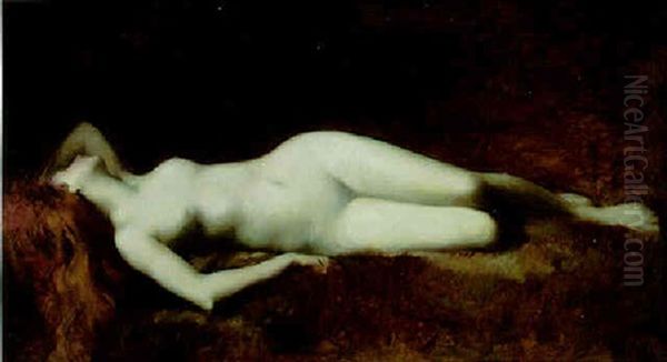 Une Dormeuse Oil Painting by Jean Jacques Henner