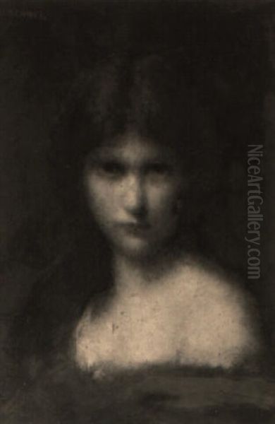 Jeune Femme En Buste Oil Painting by Jean Jacques Henner