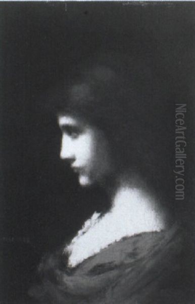 Portrait Of A Lady Oil Painting by Jean Jacques Henner