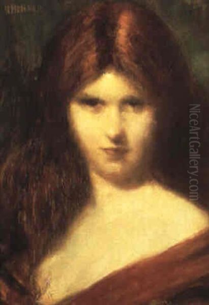 Jeune Fille Rousse Oil Painting by Jean Jacques Henner