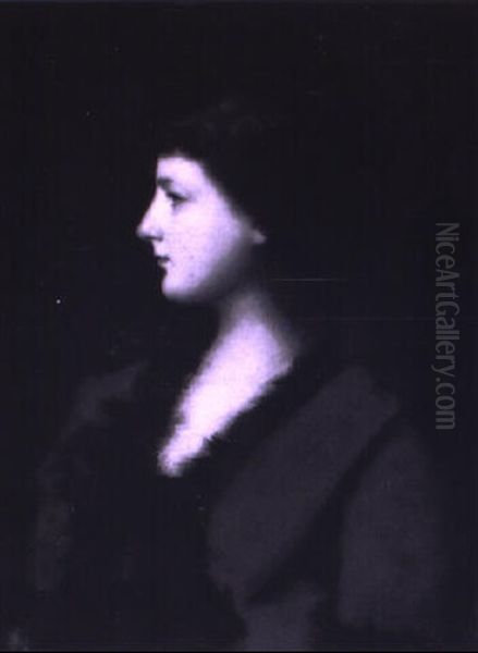 Portrait Of Mademoiselle Chataignier Oil Painting by Jean Jacques Henner