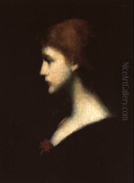 Weibliches Brustbild Oil Painting by Jean Jacques Henner