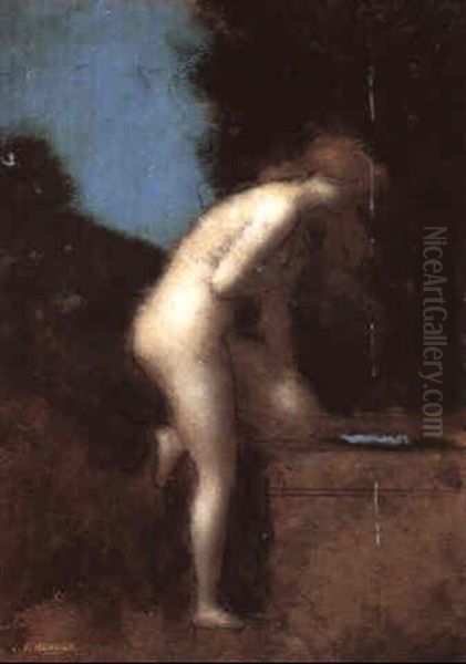 Nu A La Source Oil Painting by Jean Jacques Henner