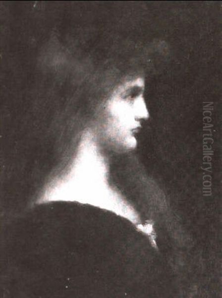 Jeune Fille Rousse Vue De Profil Oil Painting by Jean Jacques Henner