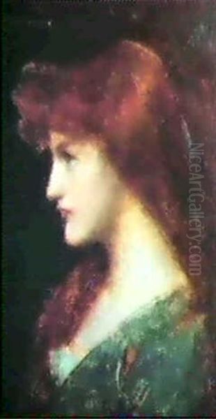 Bildnis Einer Jungen Damen Oil Painting by Jean Jacques Henner