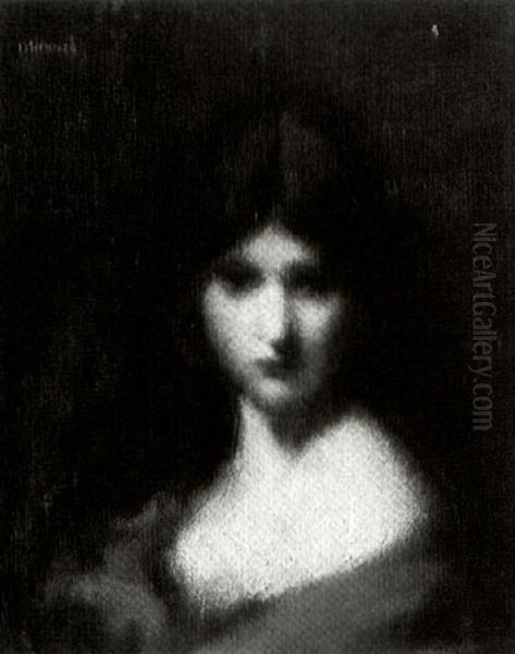 Ideal Head Oil Painting by Jean Jacques Henner