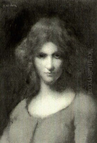 Ideal Head Oil Painting by Jean Jacques Henner