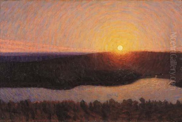 Sole Al Tramonto Oil Painting by Angelo Barabino