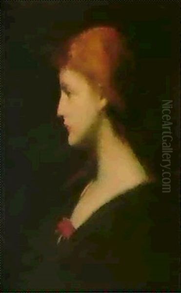 Madchenbildnis Oil Painting by Jean Jacques Henner