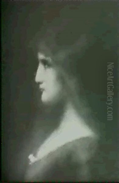 Une Jeune Femme En Profil Oil Painting by Jean Jacques Henner