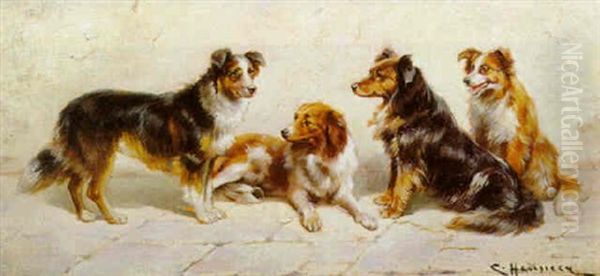 Hunde Oil Painting by Frank Charles Hennessey