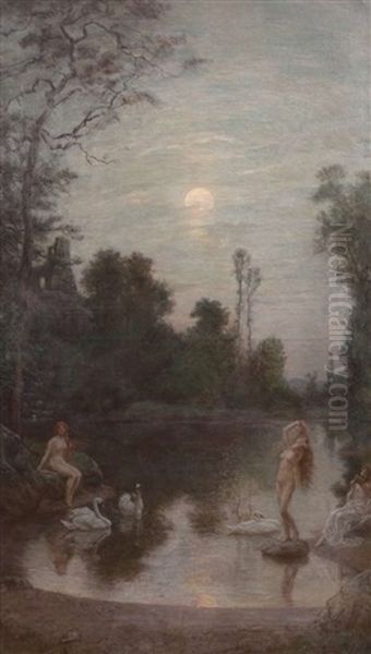 The Enchanted Lake Oil Painting by William John Hennessy