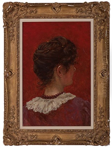 Study Of A Woman's Head Oil Painting by William John Hennessy