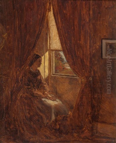 By The Window Oil Painting by William John Hennessy