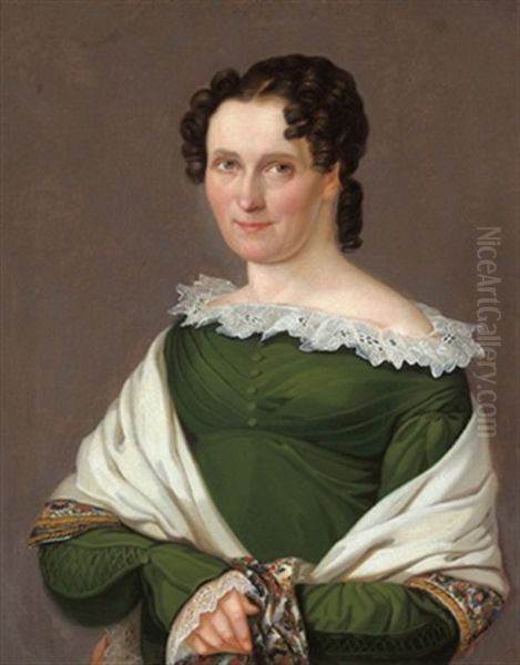 Bildnis Dorothea Thieme, Gemahlin Des Generalkonsul Und Bankier Konrad August Thieme Oil Painting by Gustav Adolph Henning