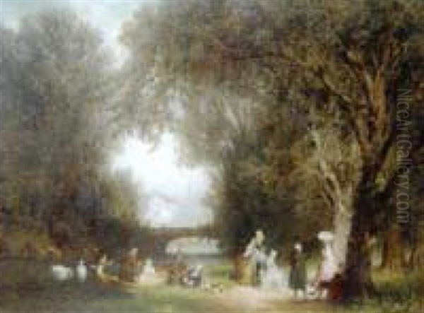 Afternoon Outing Oil Painting by Johann Friedrich Hennings