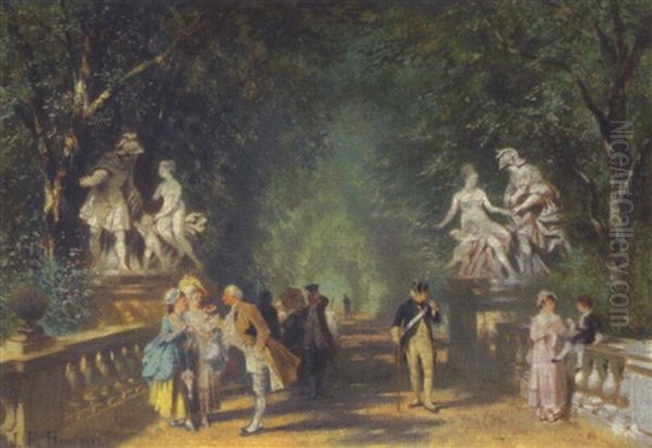 Sonntag Im Park Oil Painting by Johann Friedrich Hennings