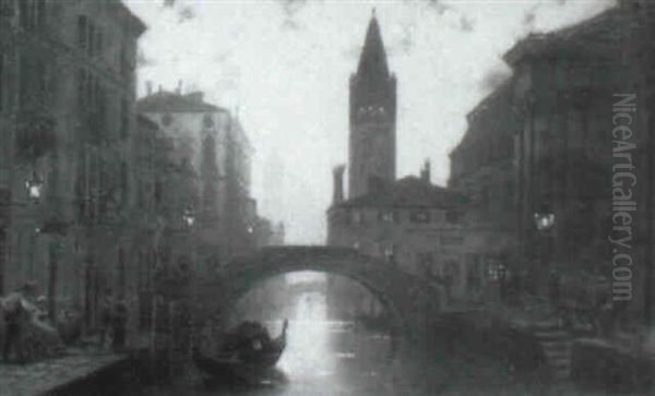 Venedig Bei Mondschein Oil Painting by Johann Friedrich Hennings