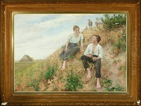 Ved Ostersoen Oil Painting by Christian Pram Henningsen