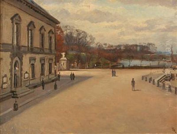 View From The Custom House In Copenhagen Oil Painting by Frants Peter Didrik Henningsen