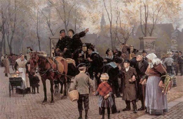 Studenterne Fejrer Endt Eksamen Oil Painting by Frants Peter Didrik Henningsen