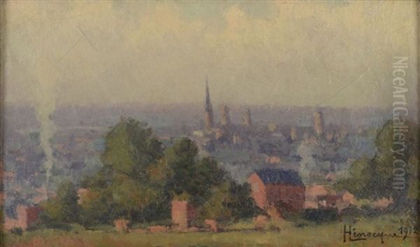 Rouen Pres Du Cimetiere Du Nord Oil Painting by Narcisse Henocque