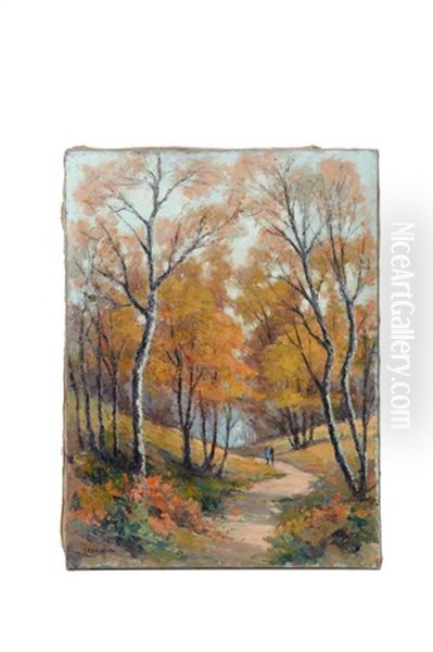 Sous Bois En Automne Oil Painting by Narcisse Henocque