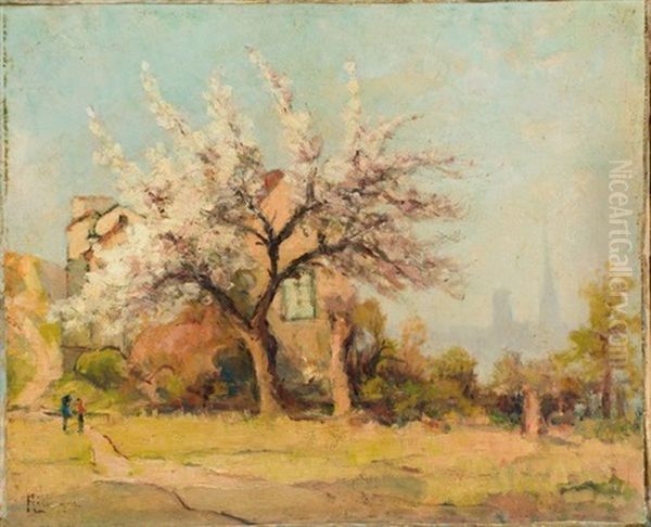 Printemps Au Mont Gardan Oil Painting by Narcisse Henocque