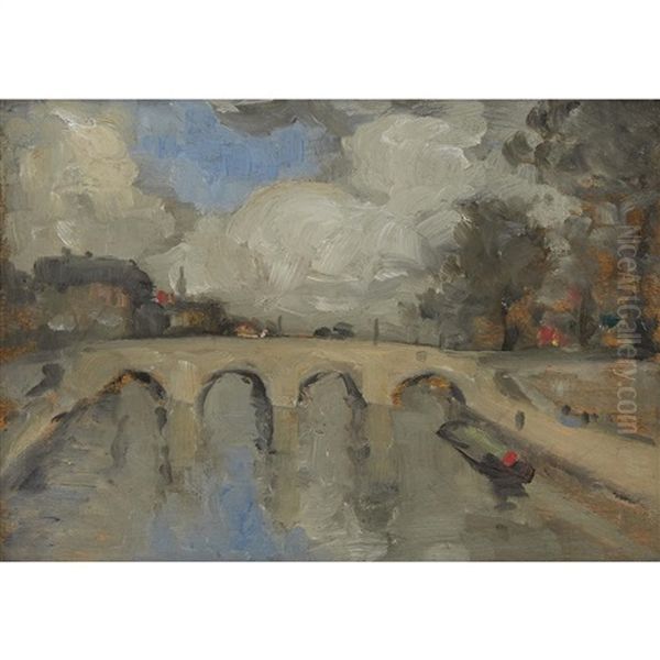 Bridge Gray Effect (seine, Paris) Oil Painting by Robert Henri