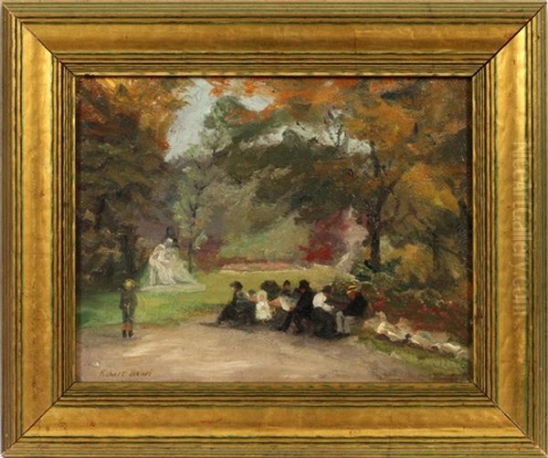 Garden Scene Oil Painting by Robert Henri