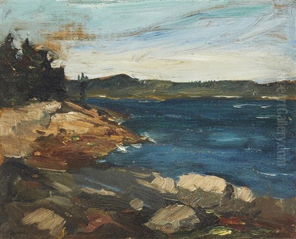 Across Linekin Bay, Maine Oil Painting by Robert Henri