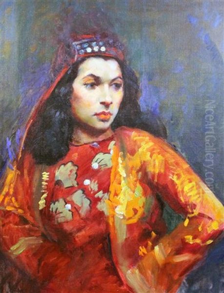 Portrait Of A Lady In Turkish Dress Oil Painting by Robert Henri