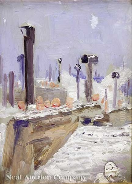 Paris Rooftops From My Studio, Rue Mazarine Oil Painting by Robert Henri