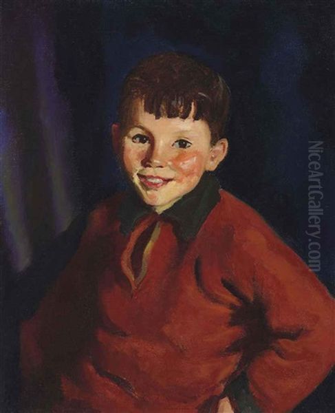 Smiling Tom (thomas Cafferty) Oil Painting by Robert Henri