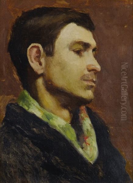 Portrait Of A Young Man With Moustache Oil Painting by Robert Henri