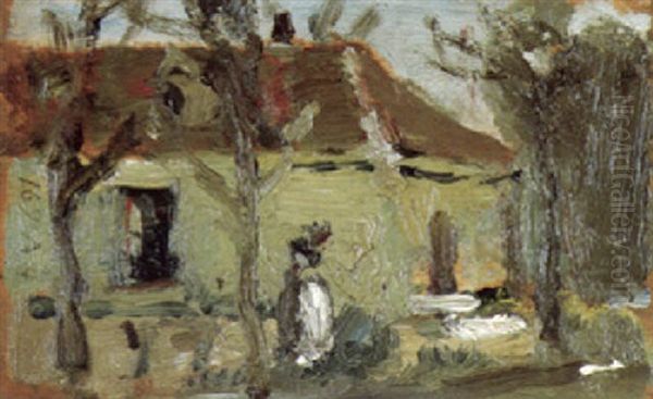 Old House - French Landscape Oil Painting by Robert Henri