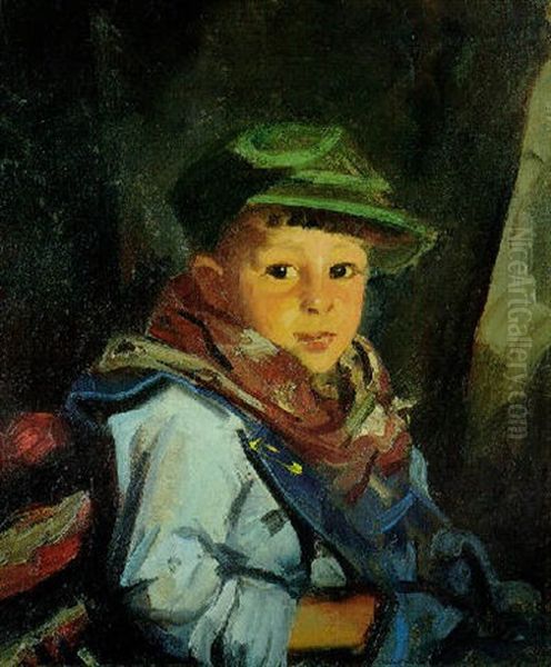 Boy With Green Cap (chico) Oil Painting by Robert Henri