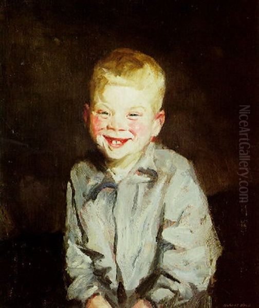 Jobie, The Laughing Boy Oil Painting by Robert Henri