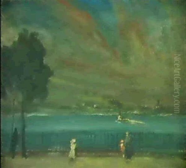 Evening On The East River Oil Painting by Robert Henri