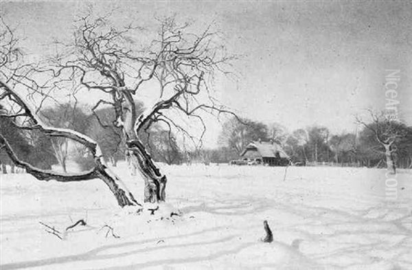 Im Tierpark Von Dyrehaven (nordlich Von Kopenhagen) Oil Painting by Charles Alfred Emanuel Henrichsen Bremsen