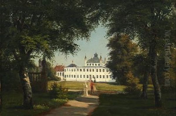 Gardenscape From Fredenborg Castle Oil Painting by Carsten Henrichsen