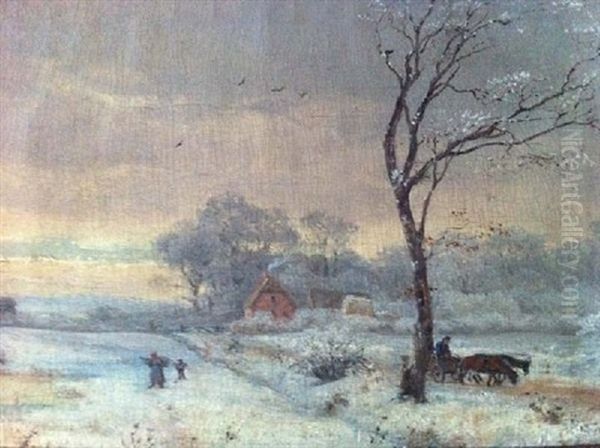 Paysage Hivernal Anime Oil Painting by Carsten Henrichsen