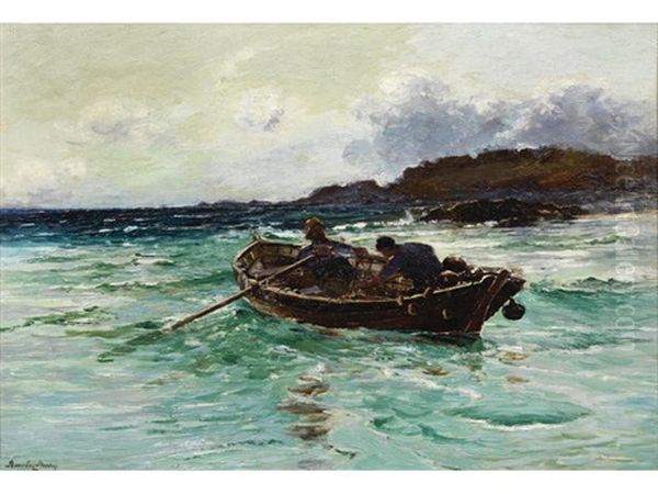 The Crabers [sic] Boat Oil Painting by Barclay Henry