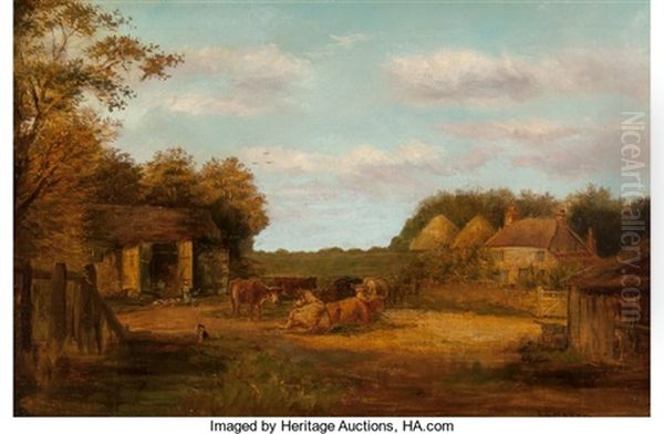 The Farmyard Oil Painting by Edward Lamson Henry