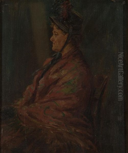 Portrait Of Mrs. Nancy Evans Oil Painting by Edward Lamson Henry