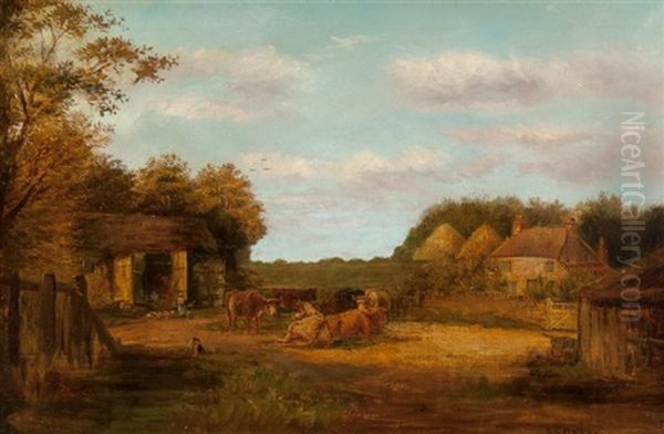 The Farmyard Oil Painting by Edward Lamson Henry