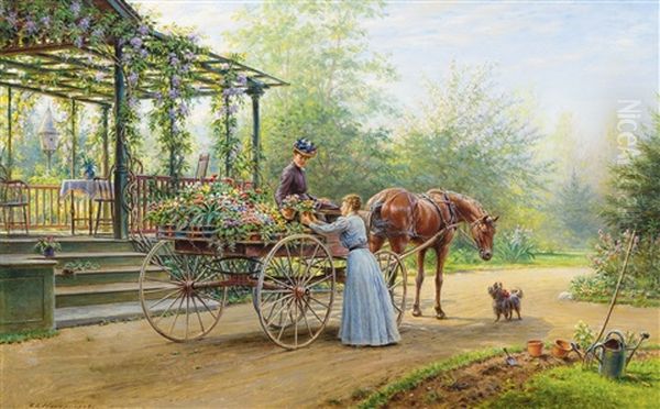 Flower Seller Oil Painting by Edward Lamson Henry