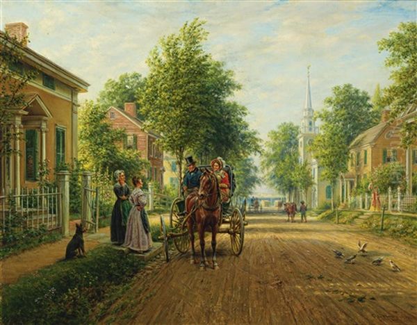 On The Way To Town Oil Painting by Edward Lamson Henry