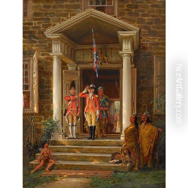 Soldiers On The Steps Oil Painting by Edward Lamson Henry