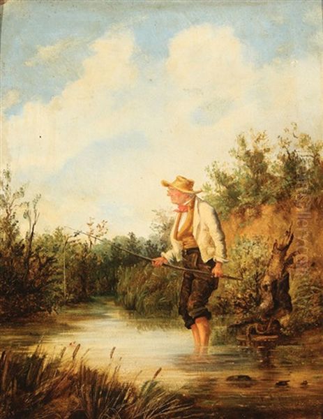 The Elusive Catch Oil Painting by Edward Lamson Henry